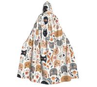 Plagdecna Halloween Cloak For Adults, Gothic Witch Vampire Costume Cape, Flower, Unisex Party Robe With Hood For Cosplay, Masquerade & Decor