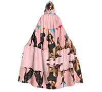 Plagdecna Halloween Cloak For Adults, Gothic Witch Vampire Costume Cape, French Bulldog Print, Unisex Party Robe With Hood For Cosplay, Masquerade & Decor