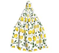Plagdecna Halloween Cloak For Adults, Gothic Witch Vampire Costume Cape, Fresh Tropical Lemon, Unisex Party Robe With Hood For Cosplay, Masquerade & Decor