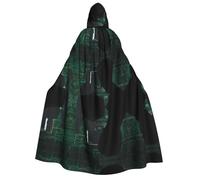 Plagdecna Halloween Cloak For Adults, Gothic Witch Vampire Costume Cape, Hacker Attack, Unisex Party Robe With Hood For Cosplay, Masquerade & Decor