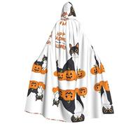 Plagdecna Halloween Cloak For Adults, Gothic Witch Vampire Costume Cape, Happy Halloween, Unisex Party Robe With Hood For Cosplay, Masquerade & Decor