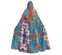 Plagdecna Halloween Cloak For Adults, Gothic Witch Vampire Costume Cape, Hello Hawaii, Unisex Party Robe With Hood For Cosplay, Masquerade & Decor