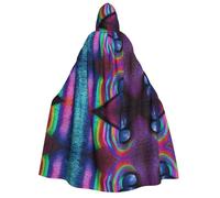Plagdecna Halloween Cloak For Adults, Gothic Witch Vampire Costume Cape, Holographic Dreams, Unisex Party Robe With Hood For Cosplay, Masquerade & Decor