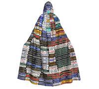 Plagdecna Halloween Cloak For Adults, Gothic Witch Vampire Costume Cape, License Plate, Unisex Party Robe With Hood For Cosplay, Masquerade & Decor