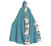 Plagdecna Halloween Cloak For Adults, Gothic Witch Vampire Costume Cape, Llama In A Scarf, Unisex Party Robe With Hood For Cosplay, Masquerade & Decor