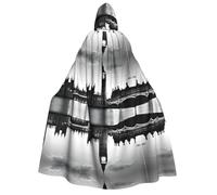Plagdecna Halloween Cloak For Adults, Gothic Witch Vampire Costume Cape, London, Unisex Party Robe With Hood For Cosplay, Masquerade & Decor