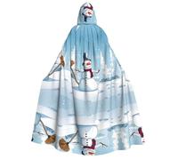 Plagdecna Halloween Cloak For Adults, Gothic Witch Vampire Costume Cape, Merry Christmas Print, Unisex Party Robe With Hood For Cosplay, Masquerade & Decor