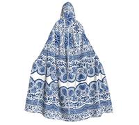 Plagdecna Halloween Cloak For Adults, Gothic Witch Vampire Costume Cape, Polynesian Maori Tribal, Unisex Party Robe With Hood For Cosplay, Masquerade & Decor