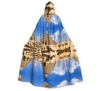 Plagdecna Halloween Cloak For Adults, Gothic Witch Vampire Costume Cape, Pyramids Of Egypt, Unisex Party Robe With Hood For Cosplay, Masquerade & Decor