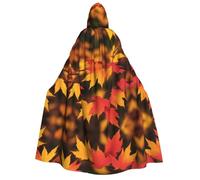 Plagdecna Halloween Cloak For Adults, Gothic Witch Vampire Costume Cape, Red Maple Leaves, Unisex Party Robe With Hood For Cosplay, Masquerade & Decor