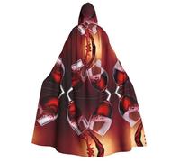 Plagdecna Halloween Cloak For Adults, Gothic Witch Vampire Costume Cape, Red Wine Glass Cheers, Unisex Party Robe With Hood For Cosplay, Masquerade & Decor