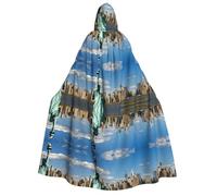 Plagdecna Halloween Cloak For Adults, Gothic Witch Vampire Costume Cape, Statue Of Liberty In Nyc, Unisex Party Robe With Hood For Cosplay, Masquerade & Decor