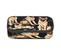 Plagdecna Large Capacity Compartment Pencil Case Organizer for School, Office & Travel, German Shepherd Pen Bag for Student, Oxford Fabric Zippered Stationery Bag, Multi-Use Toiletry & Makeup Pouch