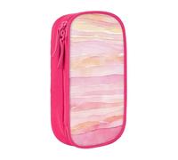 Plagdecna Large Capacity Double Layer Pencil Case, 2 Zipper Compartments Organizer Pockets for School College Office Travel, Rose Gold Faux Glitter pencase, Premium Pencil Box, Makeup Bag Organizer
