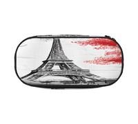 PLAGDECNA Large Capacity Pencil case, Paris Organizer with Zippered, Compartments & Elastic Pen Holders for School, Office, Lightweight Pen Bag for Travel, Multi-USE Oxford Fabric Pencil Bag
