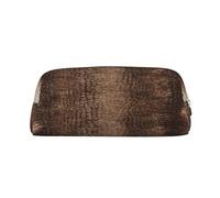 Plagdecna Leather Pouch for Pens, Large Capacity Pencil Case with Gold Zipper, Snake Skin Pencil Case, Waterproof Pen Bag for Travel, School, Office Organizer, Pen Pouch Holder Stationery Organizer