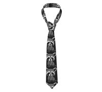 PLAGDECNA Men'S Tie,Cartoon Cute Raccoon Extra Long, Men'S Tie Business Tie Graduation Wedding Classic Tie Printed Tie Casual Men'S Tie
