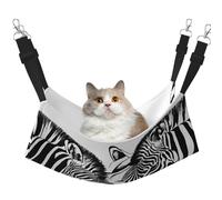 Plagdecna Pet Hammock for Cats & Small Dogs, Velvet Hanging Bed with Adjustable Straps, Abstract Animal Zebra pet bed, Soft Double-Layer Pet Lounger for Home/Travel