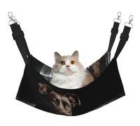 Plagdecna Pet Hammock for Cats & Small Dogs, Velvet Hanging Bed with Adjustable Straps, Brown Labrador Retriever pet bed, Soft Double-Layer Pet Lounger for Home/Travel