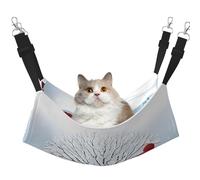 Plagdecna Pet Hammock for Cats & Small Dogs, Velvet Hanging Bed with Adjustable Straps, Christmas Happy pet bed, Soft Double-Layer Pet Lounger for Home/Travel