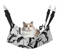 Plagdecna Pet Hammock for Cats & Small Dogs, Velvet Hanging Bed with Adjustable Straps, Cute Baby Penguins Sketch pet bed, Soft Double-Layer Pet Lounger for Home/Travel