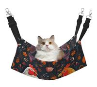 Plagdecna Pet Hammock for Cats & Small Dogs, Velvet Hanging Bed with Adjustable Straps, Cute Rooster Chickens pet bed, Soft Double-Layer Pet Lounger for Home/Travel