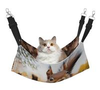 Plagdecna Pet Hammock for Cats & Small Dogs, Velvet Hanging Bed with Adjustable Straps, Cute Squirrel pet bed, Soft Double-Layer Pet Lounger for Home/Travel