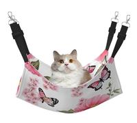 Plagdecna Pet Hammock for Cats & Small Dogs, Velvet Hanging Bed with Adjustable Straps, garden birds flowers pet bed, Soft Double-Layer Pet Lounger for Home/Travel