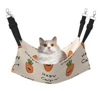 Plagdecna Pet Hammock for Cats & Small Dogs, Velvet Hanging Bed with Adjustable Straps, Happy carrot pet bed, Soft Double-Layer Pet Lounger for Home/Travel