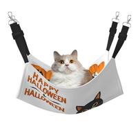 Plagdecna Pet Hammock for Cats & Small Dogs, Velvet Hanging Bed with Adjustable Straps, Happy Halloween pet bed, Soft Double-Layer Pet Lounger for Home/Travel