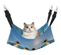 Plagdecna Pet Hammock for Cats & Small Dogs, Velvet Hanging Bed with Adjustable Straps, Happy Penguin pet bed, Soft Double-Layer Pet Lounger for Home/Travel