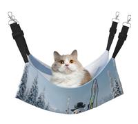 Plagdecna Pet Hammock for Cats & Small Dogs, Velvet Hanging Bed with Adjustable Straps, Hardworking snowman pet bed, Soft Double-Layer Pet Lounger for Home/Travel