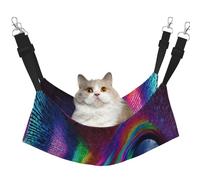 Plagdecna Pet Hammock for Cats & Small Dogs, Velvet Hanging Bed with Adjustable Straps, Holographic Dreams pet bed, Soft Double-Layer Pet Lounger for Home/Travel
