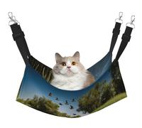 Plagdecna Pet Hammock for Cats & Small Dogs, Velvet Hanging Bed with Adjustable Straps, Hunting Flying Wild pet bed, Soft Double-Layer Pet Lounger for Home/Travel
