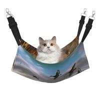 Plagdecna Pet Hammock for Cats & Small Dogs, Velvet Hanging Bed with Adjustable Straps, Hunting Flying Wild Ducks pet bed, Soft Double-Layer Pet Lounger for Home/Travel