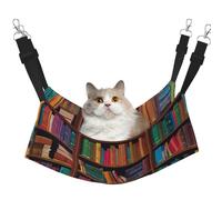 Plagdecna Pet Hammock for Cats & Small Dogs, Velvet Hanging Bed with Adjustable Straps, Library Bookshelf pet bed, Soft Double-Layer Pet Lounger for Home/Travel