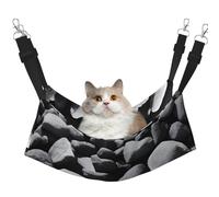 Plagdecna Pet Hammock for Cats & Small Dogs, Velvet Hanging Bed with Adjustable Straps, Many Black Pebbles pet bed, Soft Double-Layer Pet Lounger for Home/Travel