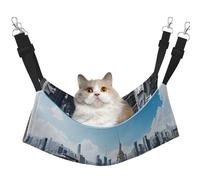 Plagdecna Pet Hammock for Cats & Small Dogs, Velvet Hanging Bed with Adjustable Straps, New York Fashion City pet bed, Soft Double-Layer Pet Lounger for Home/Travel