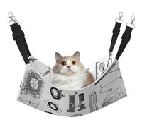 Plagdecna Pet Hammock for Cats & Small Dogs, Velvet Hanging Bed with Adjustable Straps, Physics Print pet bed, Soft Double-Layer Pet Lounger for Home/Travel