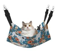 Plagdecna Pet Hammock for Cats & Small Dogs, Velvet Hanging Bed with Adjustable Straps, Sweet Basset Hound Florals pet bed, Soft Double-Layer Pet Lounger for Home/Travel