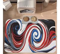 PLAGDECNA Premium Absorbent Pet Feeding Mat, Large Dog & Cat Food Mat With Quick-Dry Pu Leather & Anti-Slip Base, Marble Mixed Brown Pet Placemat For Water/Food Bowls & Automatic Feeders, 60x40cm