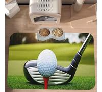 PLAGDECNA Premium Absorbent Pet Feeding Mat, Large Dog & Cat Food Mat With Quick-Dry Pu Leather & Anti-Slip Base, Golf Club Pet Placemat For Water/Food Bowls & Automatic Feeders, 60x40cm