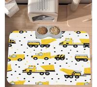 Plagdecna Premium Absorbent Pet Feeding Mat, Large Dog & Cat Food Mat With Quick-Dry Pu Leather & Anti-Slip Base, Tractor Farming Pet Placemat For Water/Food Bowls & Automatic Feeders, 60x40cm
