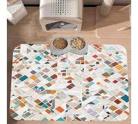 PLAGDECNA Premium Absorbent Pet Feeding Mat, Large Dog & Cat Food Mat With Quick-Dry Pu Leather & Anti-Slip Base, Rose Gold Marble Pet Placemat For Water/Food Bowls & Automatic Feeders, 60x40cm