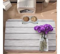 PLAGDECNA Premium Absorbent Pet Feeding Mat, Large Dog & Cat Food Mat With Quick-Dry Pu Leather & Anti-Slip Base, Orchid Pet Placemat For Water/Food Bowls & Automatic Feeders, 60x40cm