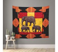 Plagdecna Soft Velvet Tapestry For Home Decor Wall Hanging, African Elephant Tapestries, Machine Washable Durable Lightweight Tapestry For Living Room Bedroom,152x130cm