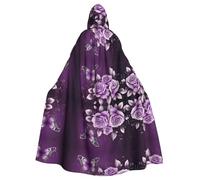 Plagdecna Unisex Long Hooded Cape For Adults, Butterfly, Halloween Costume Cape Poncho For Men & Women, Adult Fancy Dress Costume For Halloween, Witch Vampire Cosplay & Parties