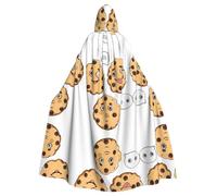 Plagdecna Unisex Long Hooded Cape For Adults, Chocolate Chip, Halloween Costume Cape Poncho For Men & Women, Adult Fancy Dress Costume For Halloween, Witch Vampire Cosplay & Parties