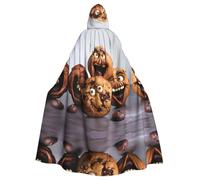 Plagdecna Unisex Long Hooded Cape For Adults, Chocolate Chip, Halloween Costume Cape Poncho For Men & Women, Adult Fancy Dress Costume For Halloween, Witch Vampire Cosplay & Parties