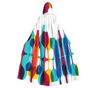 Plagdecna Unisex Long Hooded Cape For Adults, Cocktail Glasses Wine Bottles, Halloween Costume Cape Poncho For Men & Women, Adult Fancy Dress Costume For Halloween, Witch Vampire Cosplay & Parties